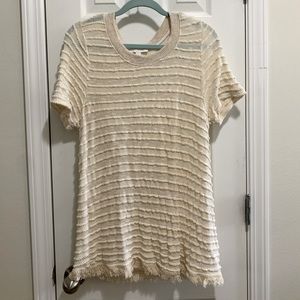 Anthropologie Textured Tee Sz L